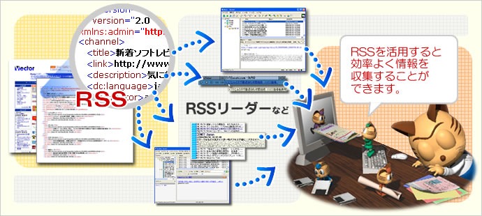 RSSを活用すると効率よく情報を収集することができます。
